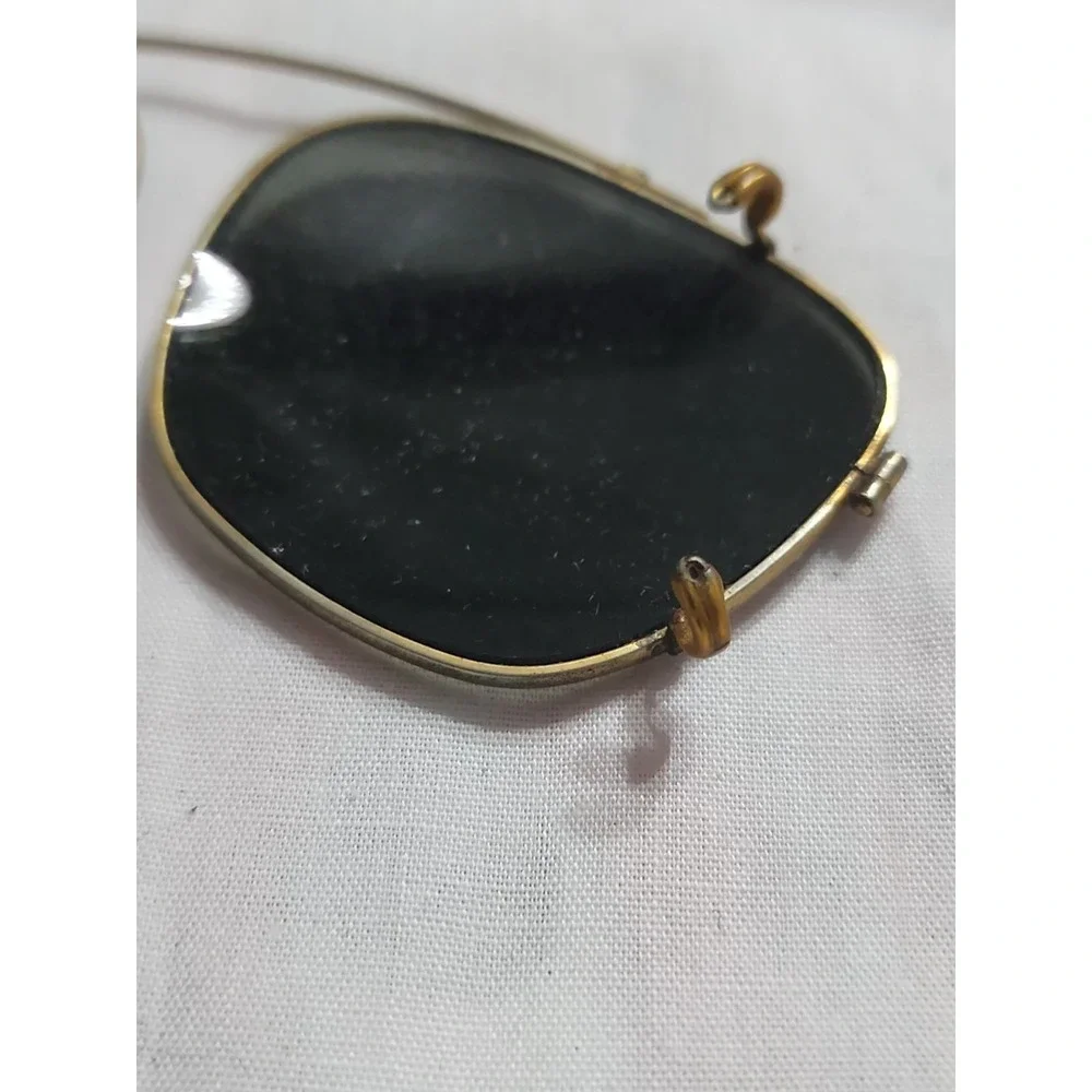 VTG Ray-Ban Bausch and Lomb Sunglasses Clip On Leather Case Brown Soft Suede